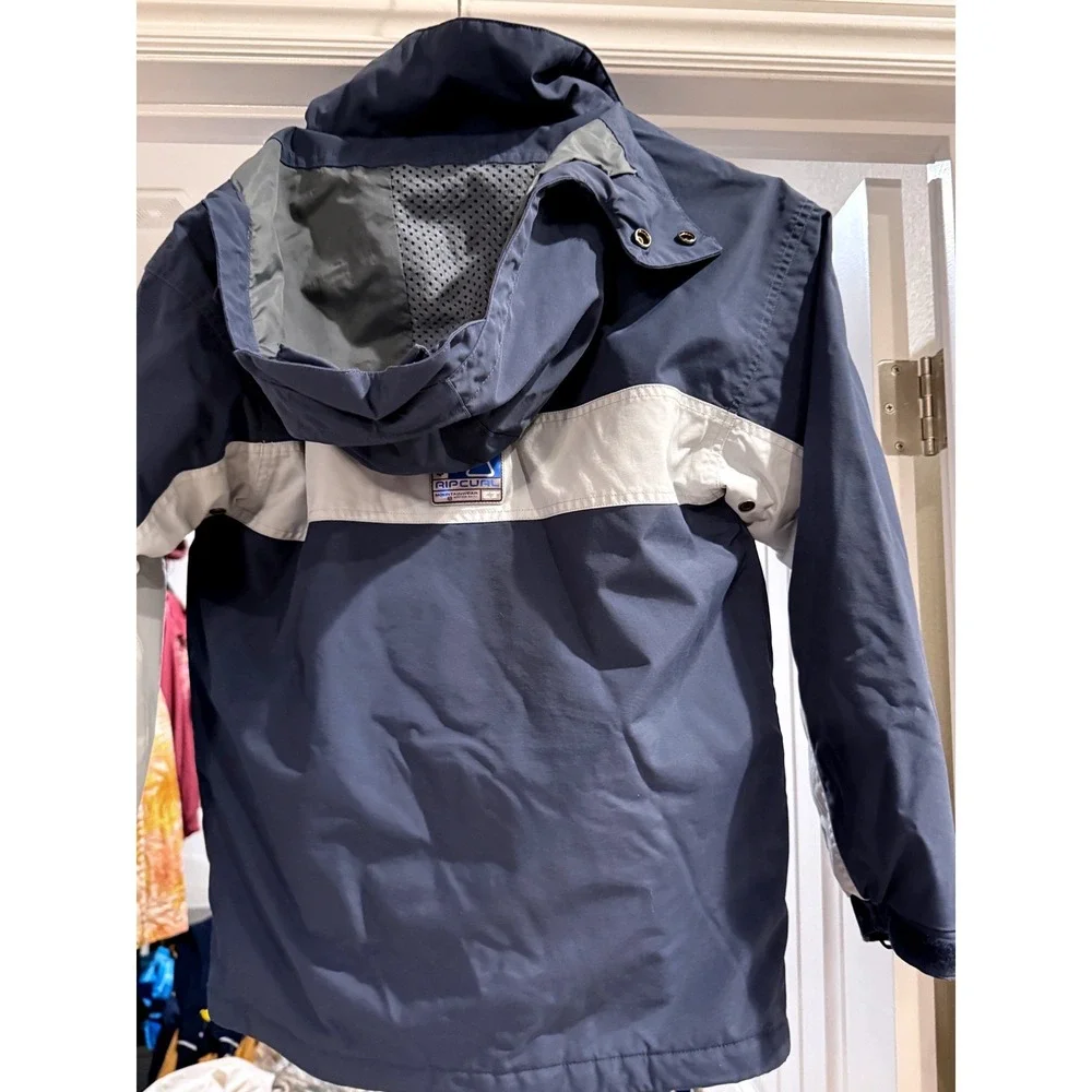 Rip Curl Mountainwear Unisex Kids Navy Grey Hooded Ski Jacket K-14 Seam Sealed